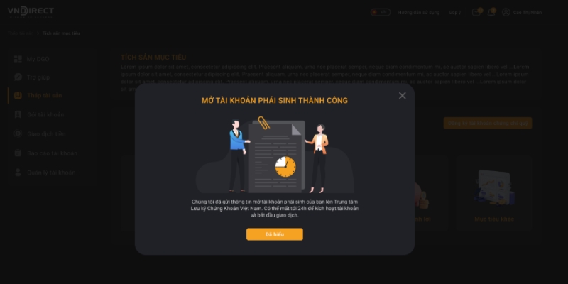 Mở tài khoản chứng khoán phái sinh